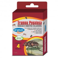 Trampa Pegajosa Moscas Insectos Voladores x4und 